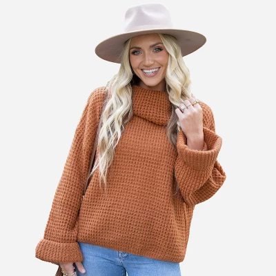Women's Chunky Knit Turtleneck Sweater - Cupshe 6 Women's Chunky Knit Turtleneck Sweater - Cupshe - Image 6