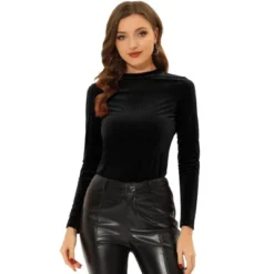 Allegra K Women's Mock Neck Long Sleeve Ribbed Knit Solid Blouse 17 Allegra K Women's Mock Neck Long Sleeve Ribbed Knit Solid Blouse -Trendy Women GUEST 60e6d9a4 ecf6 47a4 8158 2f9925151af7