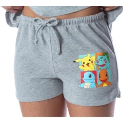 Pokemon Women's Starter Squares 2 Piece Loungewear Pajama Set LS Shirt Shorts -Trendy Women GUEST 61870b88 c1b0 415b 8346 6af100e26e22