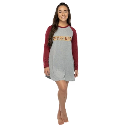 Juniors Harry Potter Hogwarts Houses Pajama Nightgown Raglan Sleep Shirt 2 Juniors Harry Potter Hogwarts Houses Pajama Nightgown Raglan Sleep Shirt - Image 2