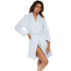 Women's Warm Soft Plush Fleece Bathrobe, Knee Length Robe, Seashell Scalloped -Trendy Women GUEST 6374f2ee 9732 4fde aa6f 48835e59a0b5
