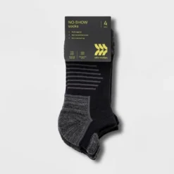 Women's Extended Size Active Accents Cushioned 4pk No Show Tab Athletic Socks - All In Motion™ 8-12