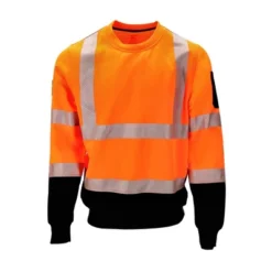 RefrigiWear High Visibility Hi Vis ANSI Type R, Class 3 Breathable Safety Crewneck Sweatshirt With Reflective Tape -Trendy Women GUEST 6543ed92 d324 4b1e 9dfc 44faf1607dcd