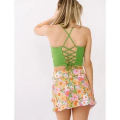 Lime Ricki Women's Clover Lace-Back Crop Top -Trendy Women GUEST 6703d60e acd1 4a0e 9013 b740b5eb8e66