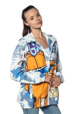 Members Only - Women's Garfield Windbreaker Oversized Jacket - Blue 3 Members Only - Women's Garfield Windbreaker Oversized Jacket - Blue - Image 3