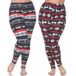 Women's Pack Of 2 Plus Size Leggings - One Size Fits Most Plus - White Mark -Trendy Women GUEST 681efe71 36c2 4cd5 989d bbf7ed8e267a