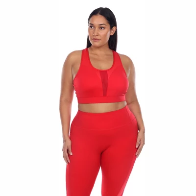 Plus Size Racer Back Sports Bra - White Mark 6 Plus Size Racer Back Sports Bra - White Mark - Image 6