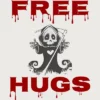 Junior's Design By Humans Free Hugs Evil Scary Grim Reaper Halloween Gift By Pipetro T-Shirt