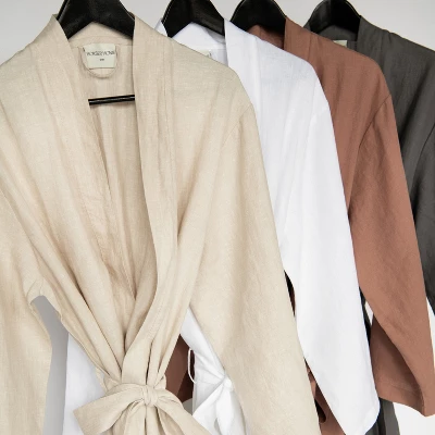 100% French Linen Unisex Bathrobe | BOKSER HOME 7 100% French Linen Unisex Bathrobe | BOKSER HOME - Image 7