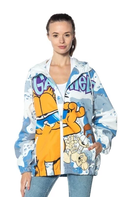 Members Only - Women's Garfield Windbreaker Oversized Jacket - Blue 5 Members Only - Women's Garfield Windbreaker Oversized Jacket - Blue - Image 5