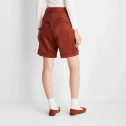 Women's Cord Oversized Trouser Shorts - Future Collective⢠With Reese Blutstein Rust