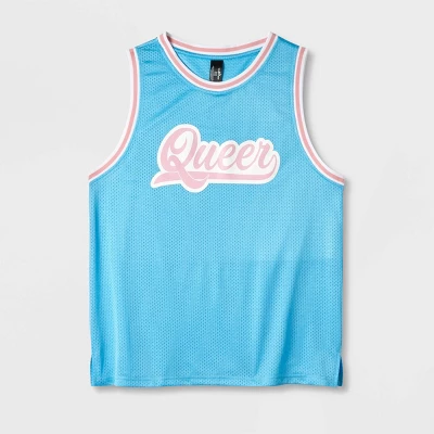Pride Adult PH By The PHLUID Project Queer Basketball Jersey Tank Top - Blue 2 Pride Adult PH By The PHLUID Project Queer Basketball Jersey Tank Top - Blue - Image 2