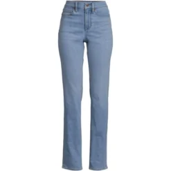 Lands' End Women's Recover High Rise Straight Leg Blue Jeans -Trendy Women GUEST 6e0aead2 6427 4ce2 923b 55ca85790b84