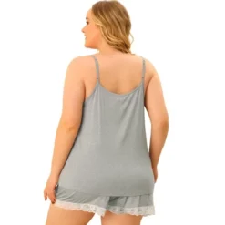 Agnes Orinda Pajamas Set For Women Plus Size Lace Panel Elastic Waist Shorts Sleepwear Loungewear -Trendy Women GUEST 6e8ef4a7 f121 49b8 ab4f e51e22dcef5b