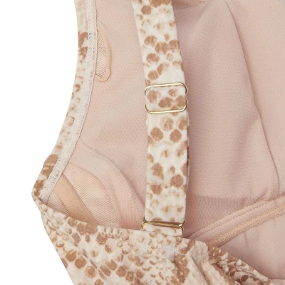 Women's Post Mastectomy Square Neck Full Coverage One Piece Swimsuit - Kona Sol™ Snake Print 2 Women's Post Mastectomy Square Neck Full Coverage One Piece Swimsuit - Kona Sol™ Snake Print - Image 2