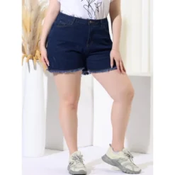 Agnes Orinda Women's Plus Size Jean High Waisted Raw Hem Stretched Distressed Denim Short 16 Agnes Orinda Women's Plus Size Jean High Waisted Raw Hem Stretched Distressed Denim Short -Trendy Women GUEST 6f709f11 7187 476f ad2a 6f4496c3a3ad