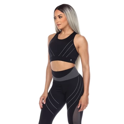 Women's Cut Out Back Mesh Sports Bra - White Mark 1 Women's Cut Out Back Mesh Sports Bra - White Mark