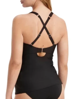 Birdsong Women's Eco Onyx Underwire Wrap Tankini Top - S10149-EONYX