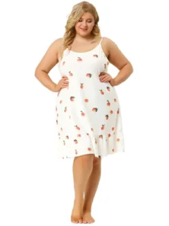Agnes Orinda Women's Plus Size Sleeveless Fruit Ruffle Hem Nightgown 10 Agnes Orinda Women's Plus Size Sleeveless Fruit Ruffle Hem Nightgown -Trendy Women GUEST 73069e39 001c 4a96 b8bc ad857b676e34