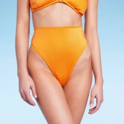 Women's Ribbed High Waist High Leg Extra Cheeky Bikini Bottom - Wild Fable™ Orange -Trendy Women GUEST 73492f03 6546 473d ab49 bc71d81da550