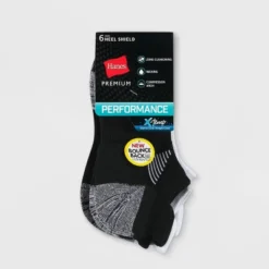 Hanes Premium Performance Women's Bounce Cushioned Marled 6pk No Show Tab Athletic Socks
