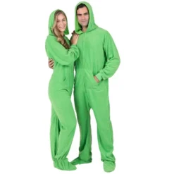 Footed Pajamas - Emerald Green Adult Hoodie Fleece Onesie -Trendy Women GUEST 750970e6 0d30 4dee bd9e d68581e2a3f2