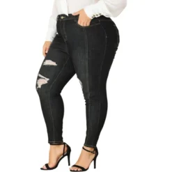 Agnes Orinda Women's Plus Size Mid Rise Stretch Washed Skinny Denim Jeans 19 Agnes Orinda Women's Plus Size Mid Rise Stretch Washed Skinny Denim Jeans -Trendy Women GUEST 76422d5e f1eb 4239 9570 ff85633e05d4