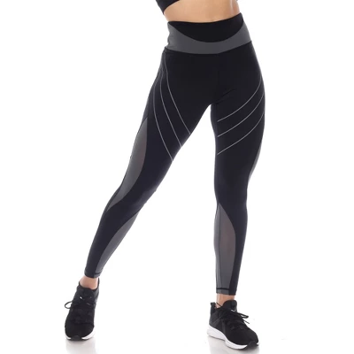 Women's High-Waist Reflective Piping Fitness Leggings - White Mark 4 Women's High-Waist Reflective Piping Fitness Leggings - White Mark - Image 4
