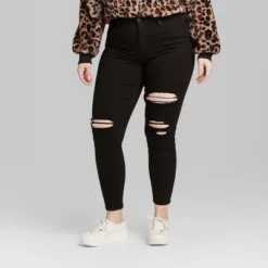 Women's Super-High Rise Distressed Skinny Jeans - Wild Fable™ Black -Trendy Women GUEST 77f8b245 1bb9 459f 9165 fe5a71da7757