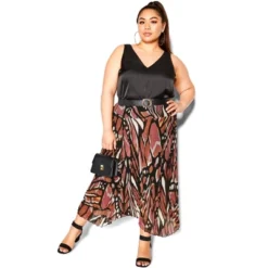 Women's Plus Size Sabrina Print Skirt - Mocha | CITY CHIC -Trendy Women GUEST 7828a09f 1c89 4a1f 8983 34ebac865ee0