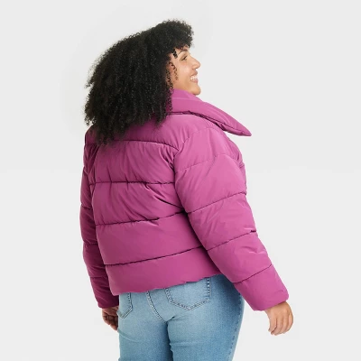 Women's Short Puffer Jacket - Ava & Viv™ 1 Women's Short Puffer Jacket - Ava & Viv™