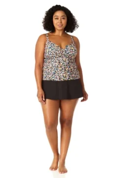 Anne Cole Plus - Women's Twist Front Underwire Tankini Swim Top -Trendy Women GUEST 7ab9a08f cf46 4f50 95fa 9e90e1aa7c3e