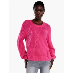 NIC + ZOE Crafted Cables Sweater -Trendy Women GUEST 7abc8111 ee51 404c afa3 448cb00174f0