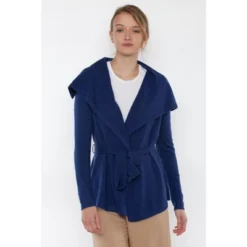 JENNIE LIU Women's 100% Pure Cashmere Long Sleeve Belted Cardigan Sweater -Trendy Women GUEST 7bd49660 8be1 4ee6 871e 655dffa3dff8