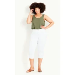 Women's Plus Size Denim Love Crop Jeans - White | EVANS -Trendy Women GUEST 7ca4e65c add7 475e 90db eb6701b99473