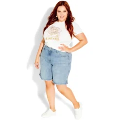 Women's Plus Size Supa Split Short - Light Wash | CITY CHIC 5 Women's Plus Size Supa Split Short - Light Wash | CITY CHIC -Trendy Women GUEST 8203b94d e87c 4efc 8a62 090429a313b8