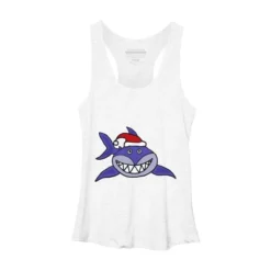 Women's Design By Humans Funny Christmas Shark In Santa Hat By SmileToday Racerback Tank Top -Trendy Women GUEST 82f6b5b6 d825 47c4 b82f d5d7af20d5fd