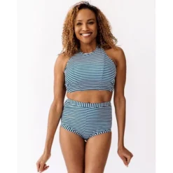 Lime Ricki Women's Indigo Stripe Cross-Back Crop Top 9 Lime Ricki Women's Indigo Stripe Cross-Back Crop Top -Trendy Women GUEST 83270200 6a45 49f7 9da9 84db81362341