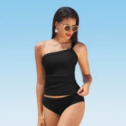 Women's One Shoulder Low Back Tankini Set - Cupshe -Trendy Women GUEST 836c0452 5f22 4716 bb15 99f9583d4296
