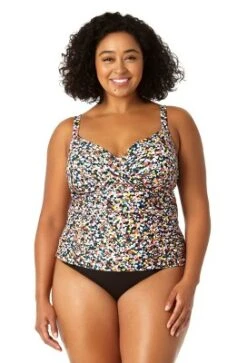 Anne Cole Plus - Women's Twist Front Underwire Tankini Swim Top -Trendy Women GUEST 83c93aad 8a8a 4e5b 9213 d2c159ae3a9f
