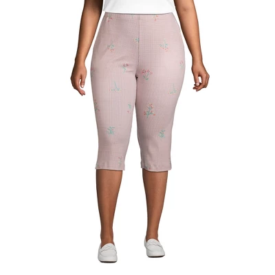 Lands' End Women's Sport Knit High Rise Elastic Waist Pull On Capri Pants 4 Lands' End Women's Sport Knit High Rise Elastic Waist Pull On Capri Pants - Image 4