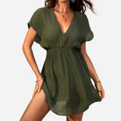 Women's Elastic Beachwear Short Sleeve Cover Up -Cupshe -Trendy Women GUEST 83fb321a dc8a 4f28 a536 dcbb719d85e0