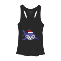 Women's Design By Humans Funny Christmas Shark In Santa Hat By SmileToday Racerback Tank Top -Trendy Women GUEST 8434d457 1c9a 4c32 be01 308f9539ea89