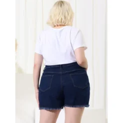 Agnes Orinda Women's Plus Size Jean High Waisted Raw Hem Stretched Distressed Denim Short 17 Agnes Orinda Women's Plus Size Jean High Waisted Raw Hem Stretched Distressed Denim Short -Trendy Women GUEST 84b057be 6c49 4a63 b1a5 1e94b2cae7cb