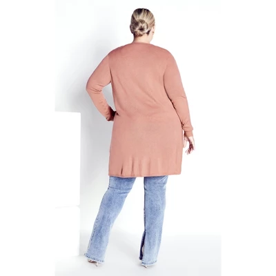 Women's Plus Size Meadows Mews Cardigan - Dusty Rose | AVENUE 1 Women's Plus Size Meadows Mews Cardigan - Dusty Rose | AVENUE