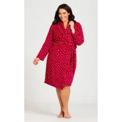 Women's Plus Size Spot Robe - Red | AVENUE -Trendy Women GUEST 8797e724 bd17 42f2 becf fcda67083637