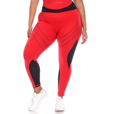 White Mark - Plus Size High-Waist Reflective Piping Fitness Leggings 6 White Mark - Plus Size High-Waist Reflective Piping Fitness Leggings - Image 6