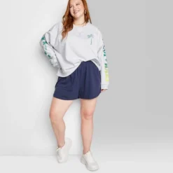 Women's Ascot + Hart Graphic Pull On Shorts - Blue -Trendy Women GUEST 8a649b02 14ec 442a 96d0 3b0abf6668fd