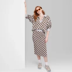Women's Ascot + Hart Checkered Graphic Midi Skirt -Trendy Women GUEST 8b36f9bd 7f0d 4530 8836 41d3b55c7953