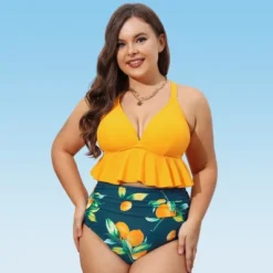 Women's High Waist Ruffled Plus Size Bikini Set - Cupshe -Trendy Women GUEST 8c35cd56 af06 497b a14a 85bf63ac9113